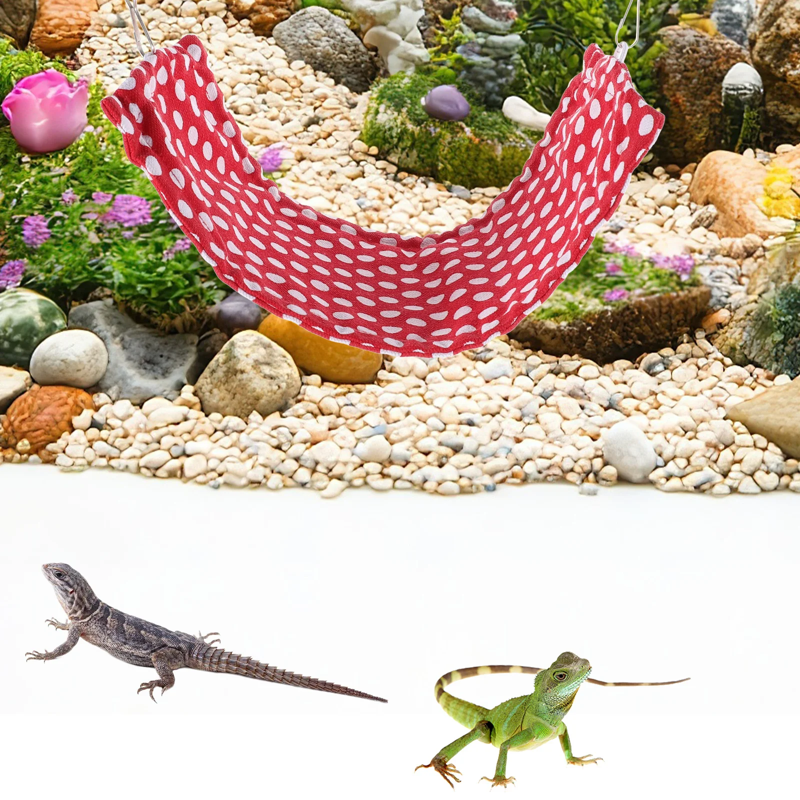 الحيوانات الأليفة سحلية أرجوحة لخزان الزواحف لينة تنفس سرير معلق للتنين الملتحي ليوبارد أبو بريص ثعبان تسلق سوينغ النوم #6