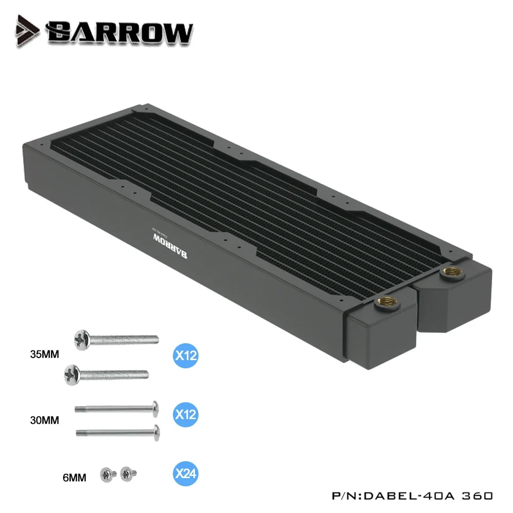 BARROW Water Cooling Radiator 240/360mm Copper Heat Exchanger Radiator for PC CPU Water Cool System (1.57inch Thickness)