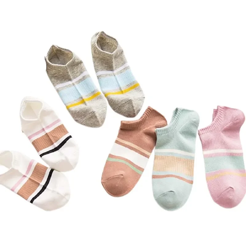 1 Pairs New Fashion Ankle Socks Cartoonl Print White Striped Cutewoman Harajuku  Designer Cotton Basketball Socks Girl Boy