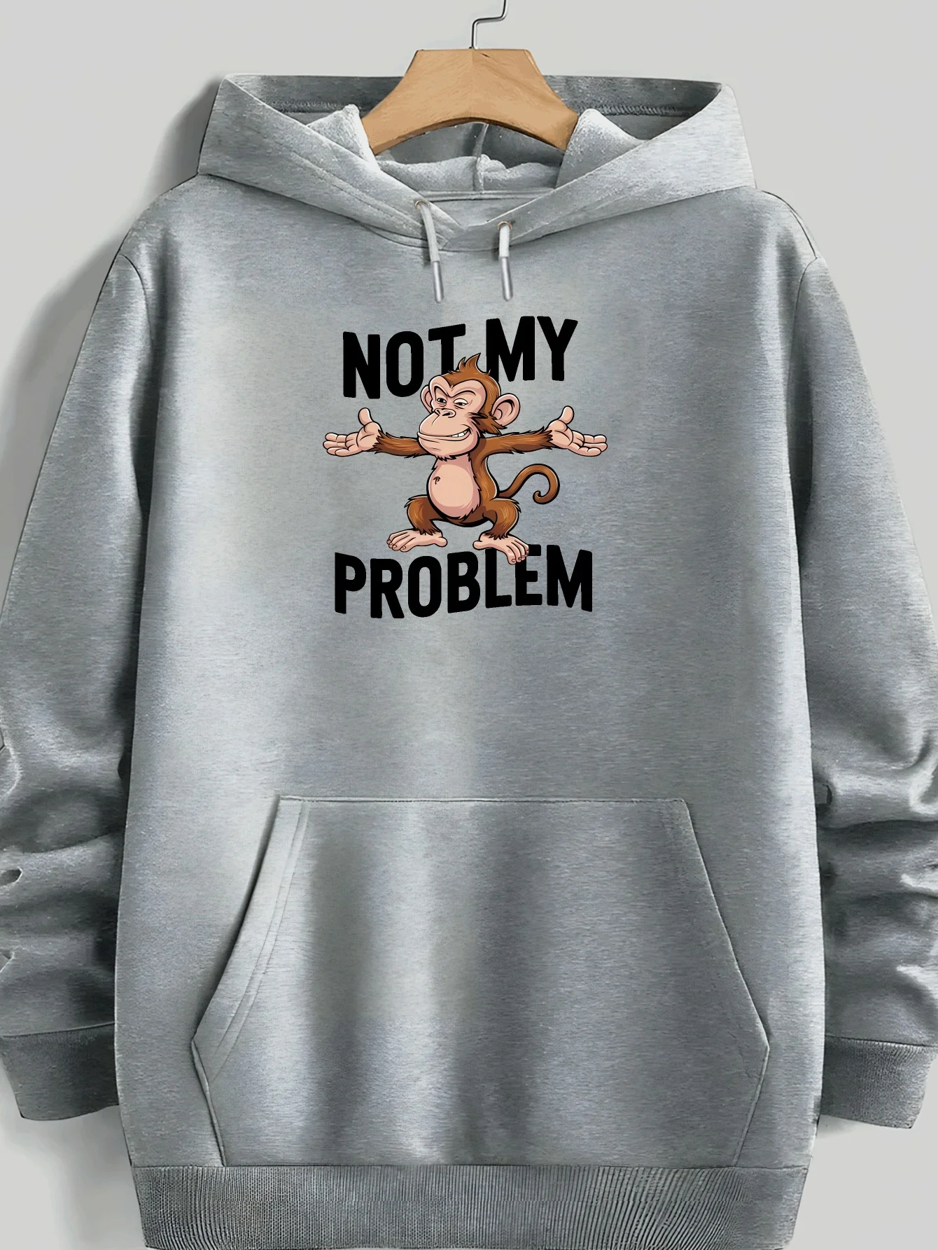American Trend Letter Print Men Hooded Sweatshirt Autumn Winter Daily Outdoor Sports Loose All Build Leisure Warm Street Style
