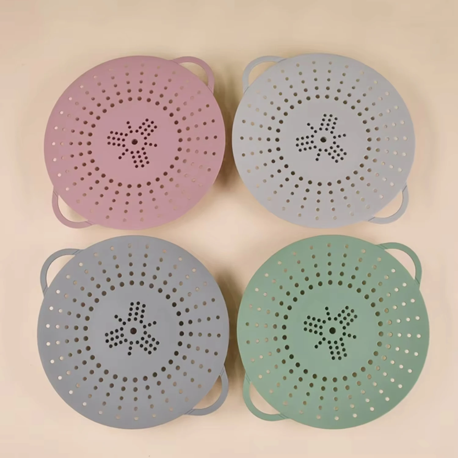 고온 저항 실리콘 스팀 랙, 화상 방지 손잡이, 발 스티머 접이식 배수 바구니, 해산물용