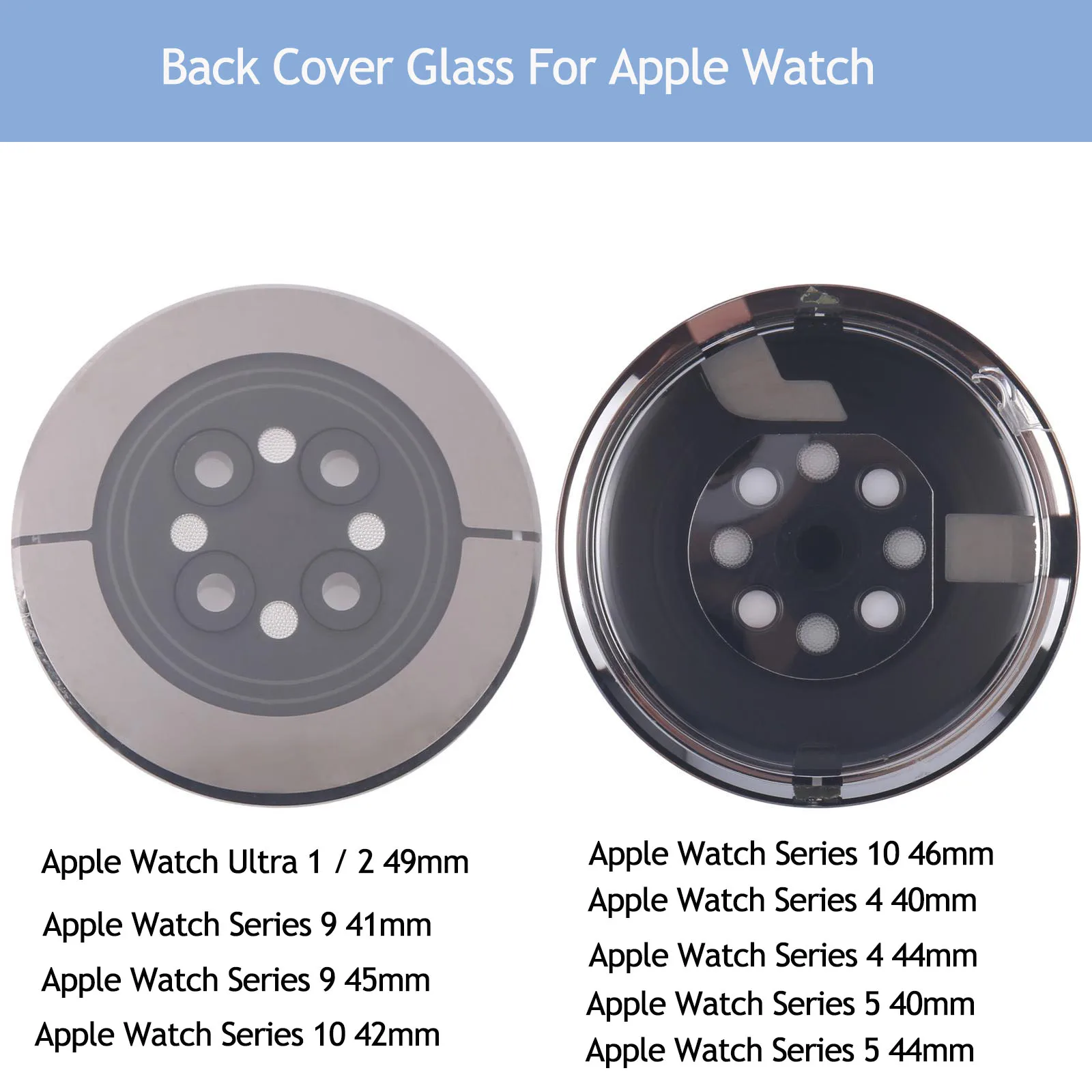 

Back Cover Glass For Apple Watch Ultra 1 / 2 49mm Series 4 40mm/44mm 5 40mm/44mm 9 41mm/45mm 10 42mm/46mm