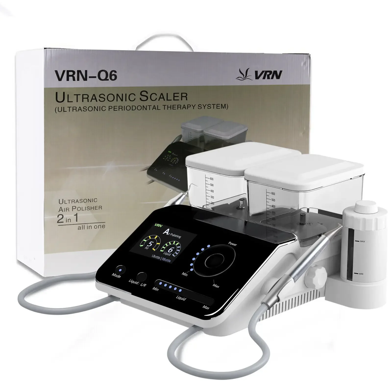 VRN-Q6 Dentals Equipment Ultrasonics Piezos Scalers Air Polishers Two in One Periodontals Therapys System for Cleaning Whitening