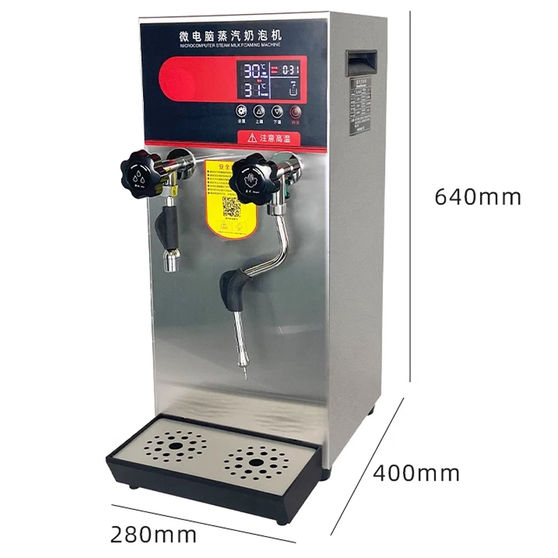 12L Microcomputer Controlled Milk Frothing Steamer Dual Use Steam & Hot Water Machine for Coffee Shop