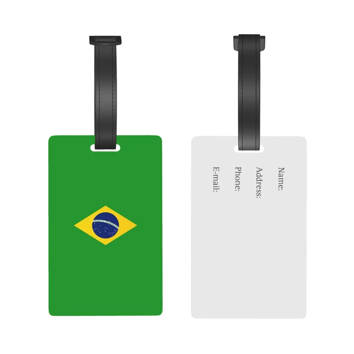 Brazil National Flag Luggage Tags Suitcase Accessories PVC Fashion Baggage Boarding Tag Portable Label Holder ID Name Address