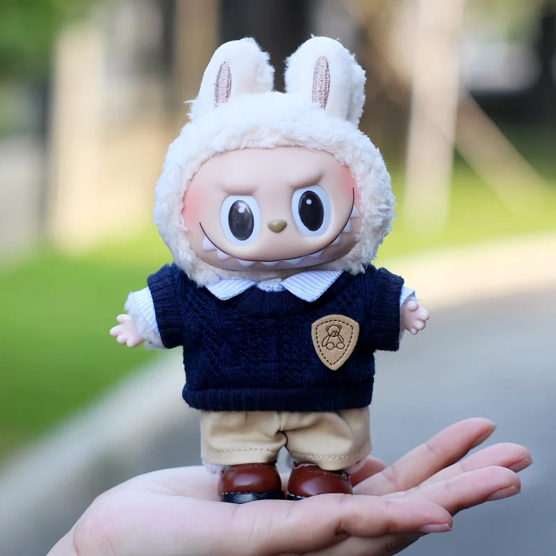 Hot Only Selling Clothes 17cm First Generation Labubu Doll Clothes Cute Administrative Travel Suit Clothes Decoration Xmas Gift