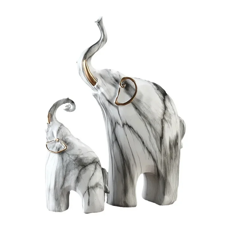 CLL simple creative marble pattern auspicious elephant home decoration simple entrance resin decoration