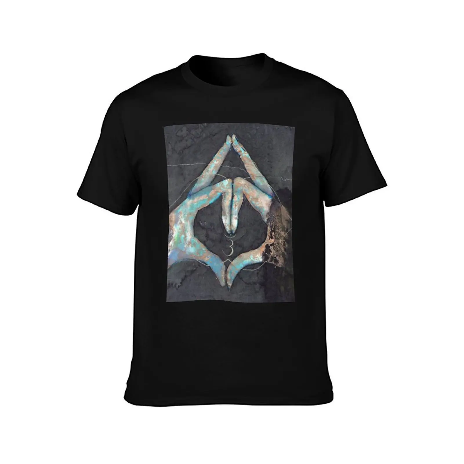 Ajna - third eye chakra mudra T-Shirt, Summer Casual Cotton Tee, Oversized Streetwear Tops, Vintage Graphic Print, 100% Cotton