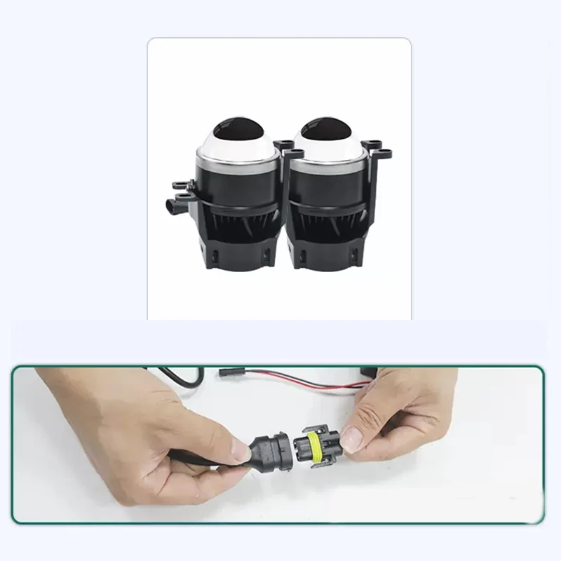 For Toyota Highlander U70 2020 2021 2022 2023 2024 LED front fog lamp gold eye laser lens white light dual light modification