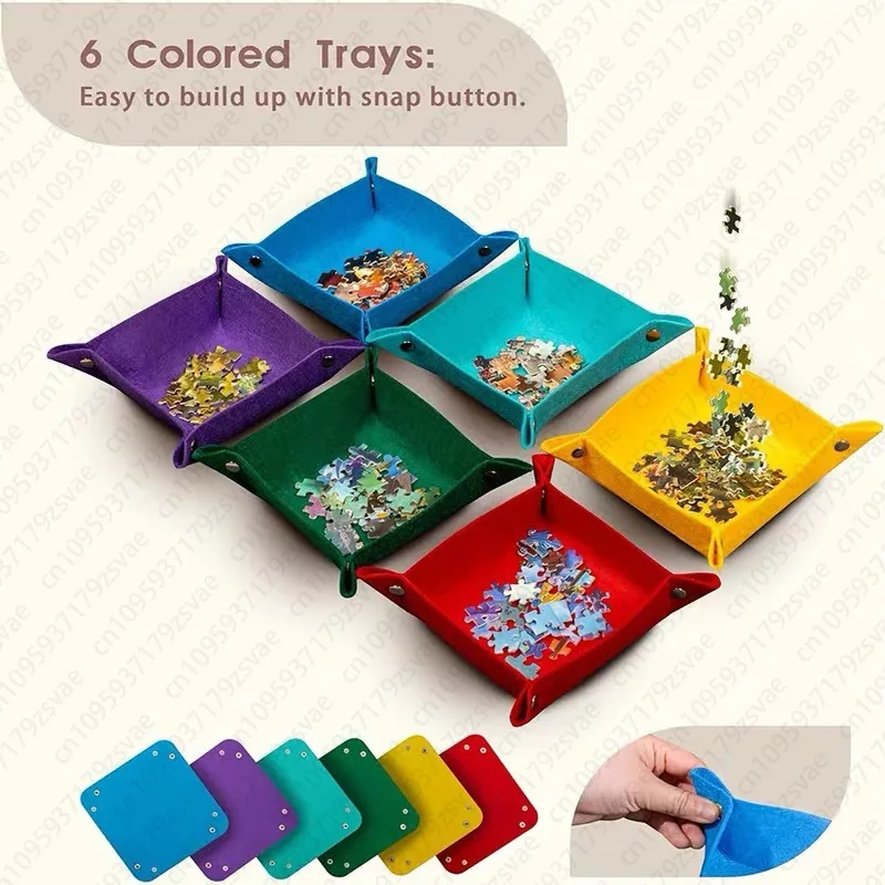 Felt Jigsaw Puzzle Storage Board Foldable Inclined Thickened Non-slip Pad Blanket with Bracket