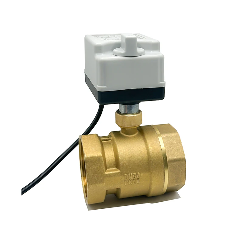 2-Wege-Messing motorisierte Kugel hahn DN15-DN50 3-Draht 2-Steuerung elektrische Aktuatoren mit manuellen Schalter 220v 12v 24v – Detail 9