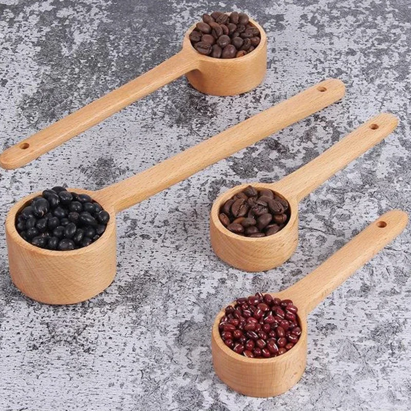 Scoop Wooden Coffee Scoop Measuring for Coffee Beans Whole Beans Ground Beans or Tea Home Kitchen Tools Utensils Baby Spoon Soup