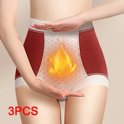 3PCS Keep Warm Buttocks Lifter Women Plush Triangular Panties High Waist Panties Lingerie Woman Women's Cashmere Sexy Underware