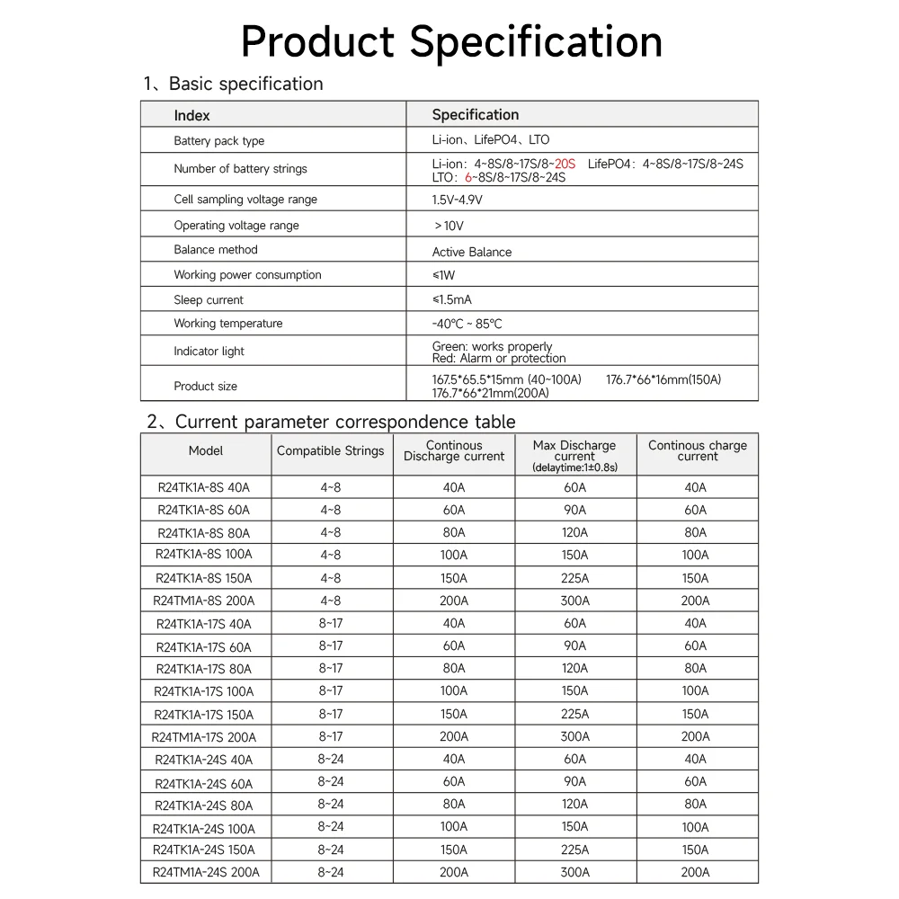 Dlay 100 BALANCE BMS 4-8S 8-24s 8-17S 200A Smart Active Balance BT RS485 CAN WIFI 4.3 LCD Lifepo4 Li-Ion