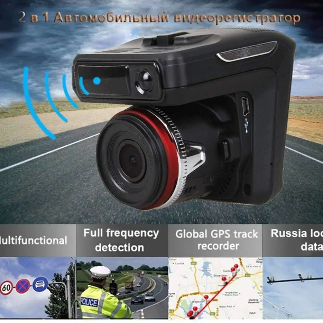 Best 3 IN1 Car DVR Camera X7 with RD Detector GPS Logger tracker HD 1080P DVR Dash Cam video Recorder English & Russian Version