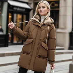 Thicken Down Coats Women's Down Jacket Korean Women's Winter Down Jacket 2023 Hooded Feather Coats Large Size Puffer Jacket