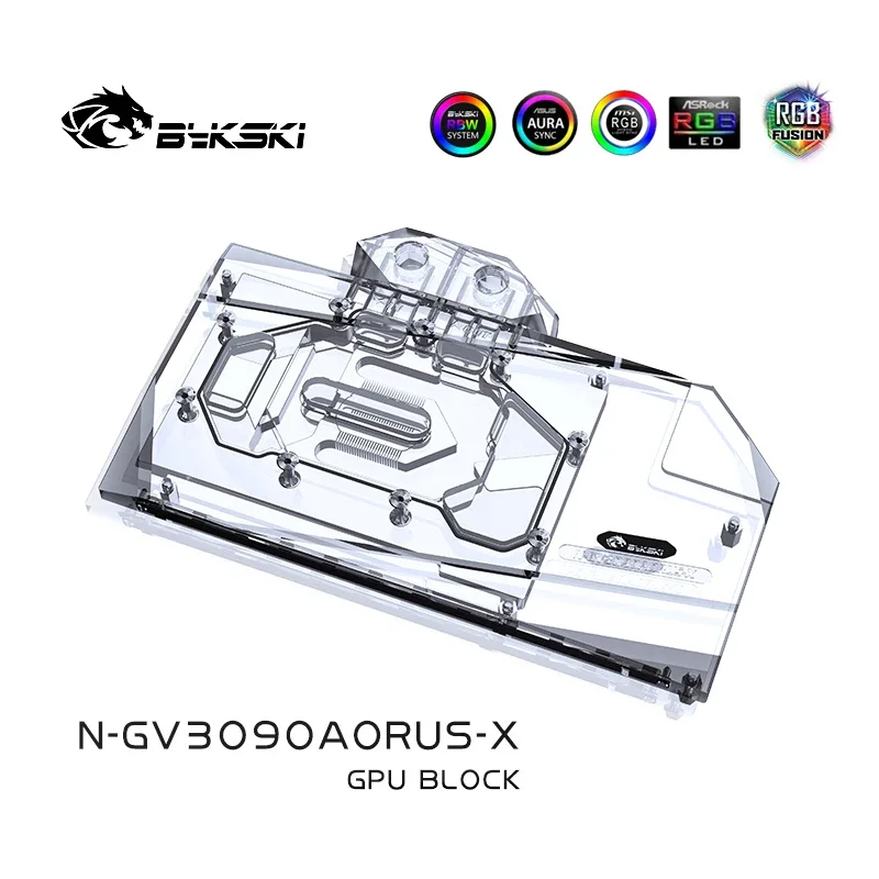 Bykski Waterblok Gebruik voor GIGABYTE Aorus RTX 3090 MASTER /3080 MASTER GPU-kaart 0,3 mm Jet Micro-waterway N-GV3090AORUS-X