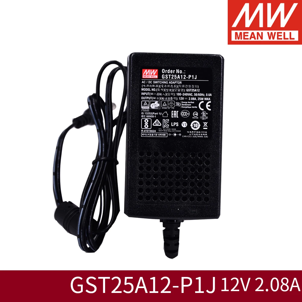 Mean Well 25W Adaptor 5V 7.5V 9V 12V 15V 18V 24V 28V 48V Meanwell Universal Charger Power Supply GST25A12-P1J GST25A05-P1J