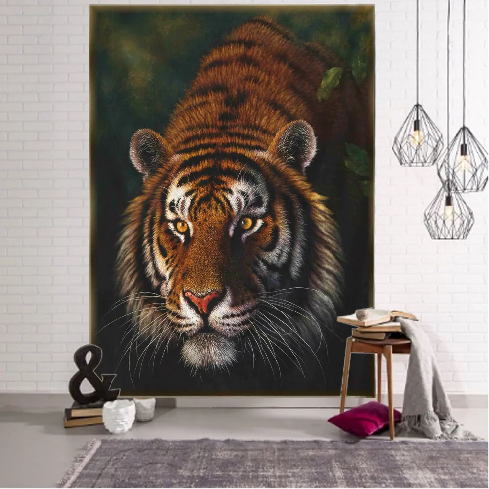 Animal tapestry, bedroom wall hanging cloth lion tiger giraffe peacock home decoration tapestry hippie aesthetic wall decoration