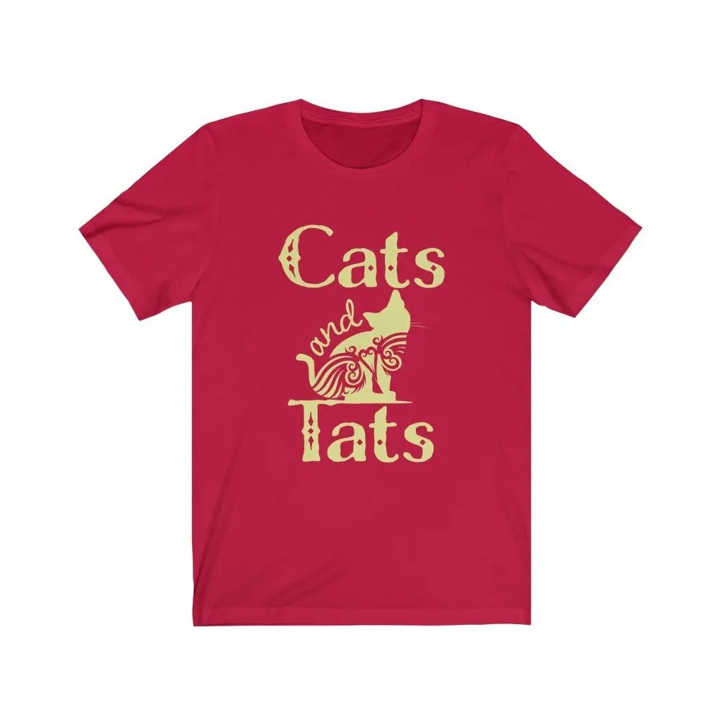 Cats And Tats Cute Cat Tattoo Lover Jersey T Shirt