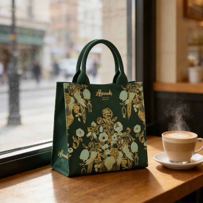 Brand Flower Print Canvas Tote Bags for Women Fashion Letter Shopping Cotton Bag Floral Luxury Designer Handbag