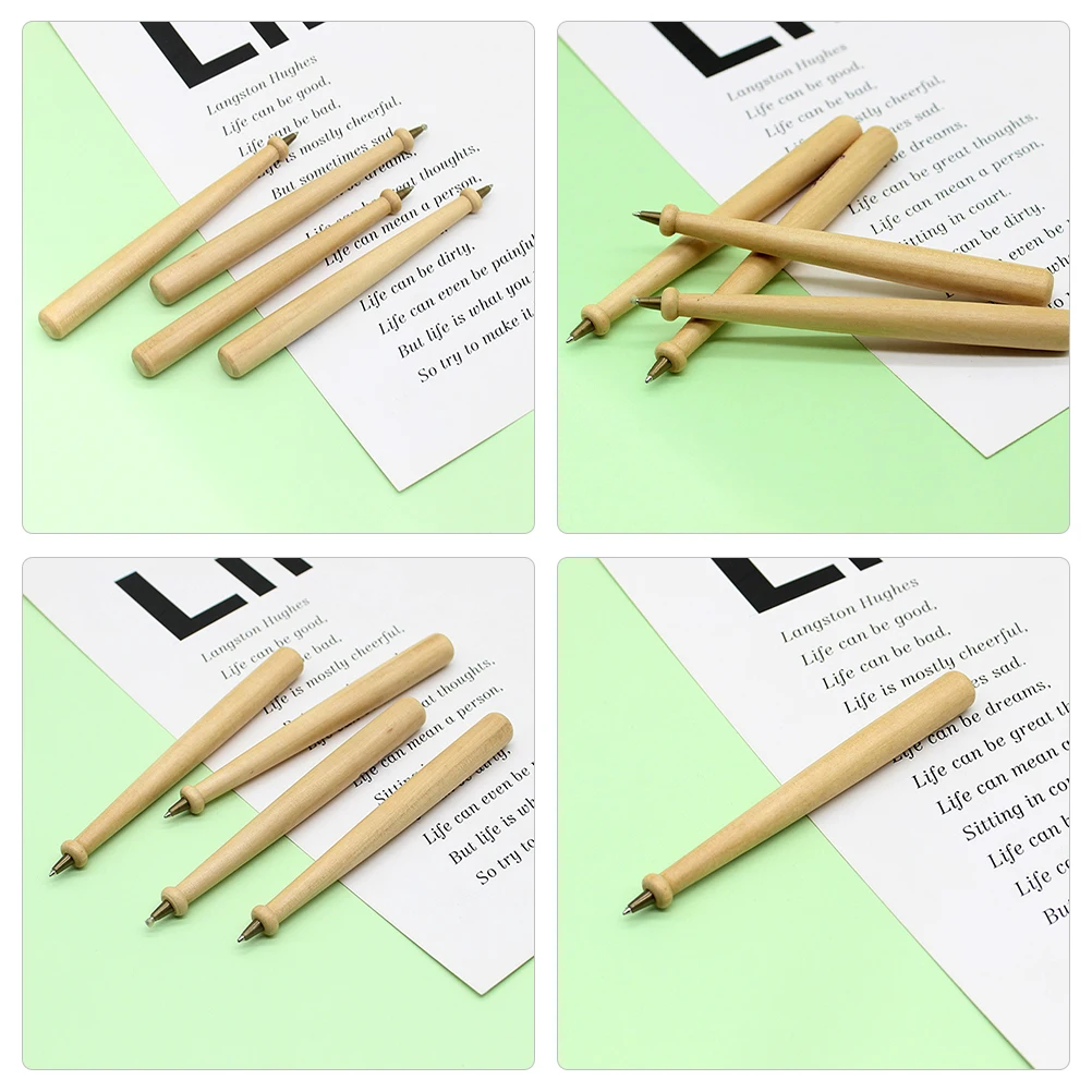 

2pcs Portable Ballpoint Pens Multi-Function Wooden Pens Creative Wood For Daily Writing School Use Comfortable Grip Lightweight