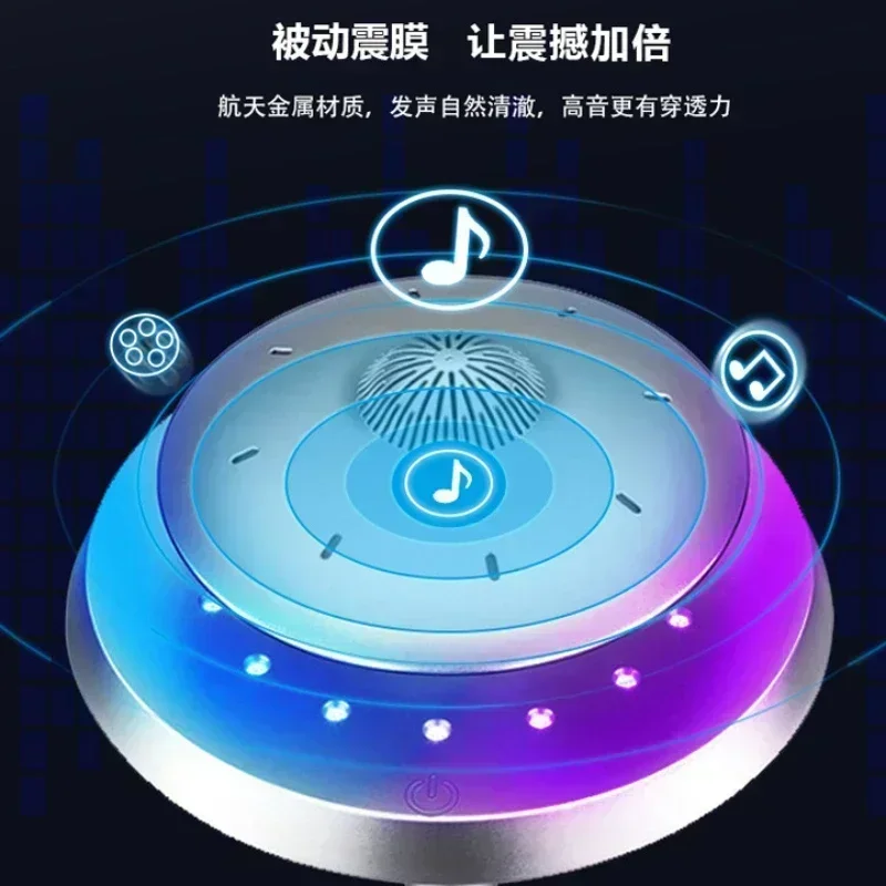 Ricarica Wireless 3D Surround Sound Fashion UFO Flying Smart Audio Saucer Speaker altoparlante Bluetooth USB levitazione magnetica