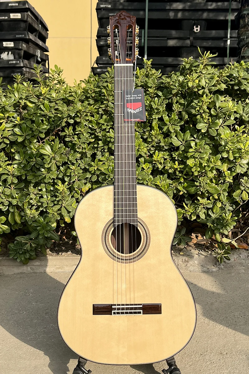 Full Body Lattice Bracing All Solid Classical Guitar Professional Handmade Acoustic Guitar For Stage Performance Practice