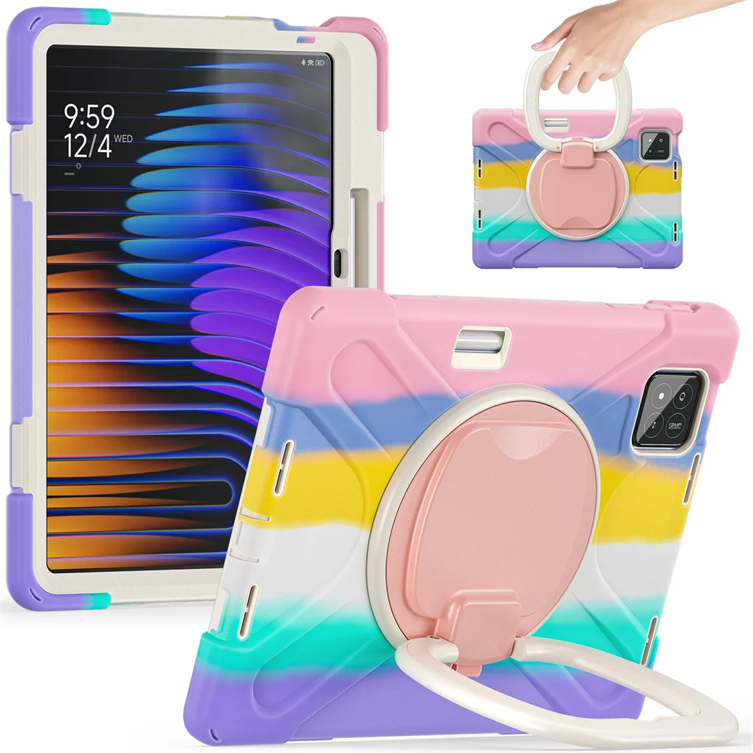 

Heavy Duty Shockproof 2026 New Case For Xiaomi Pad 7/7 Pro With 360 Rotating Handle Grip And Shoulder Strap Hide pen slot