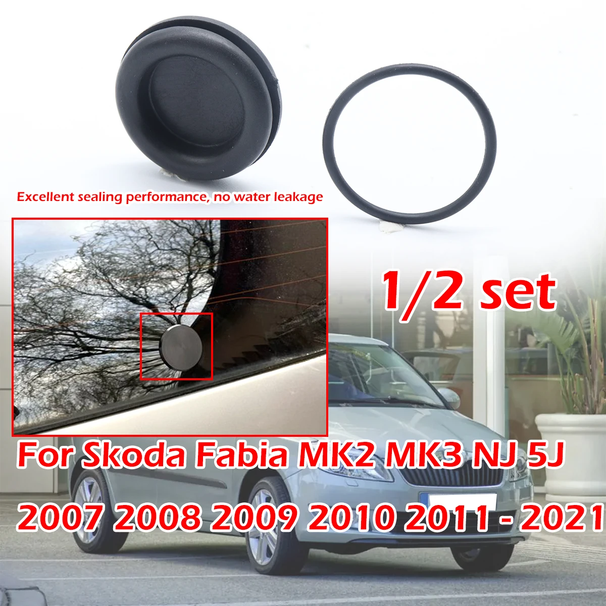 

1/2kit Car Rear Windshield Wiper Blade Arm Delete Bung Plug Cap cover For Skoda Fabia MK2 MK3 NJ 5J 2007 2008 2009 2010 - 2021
