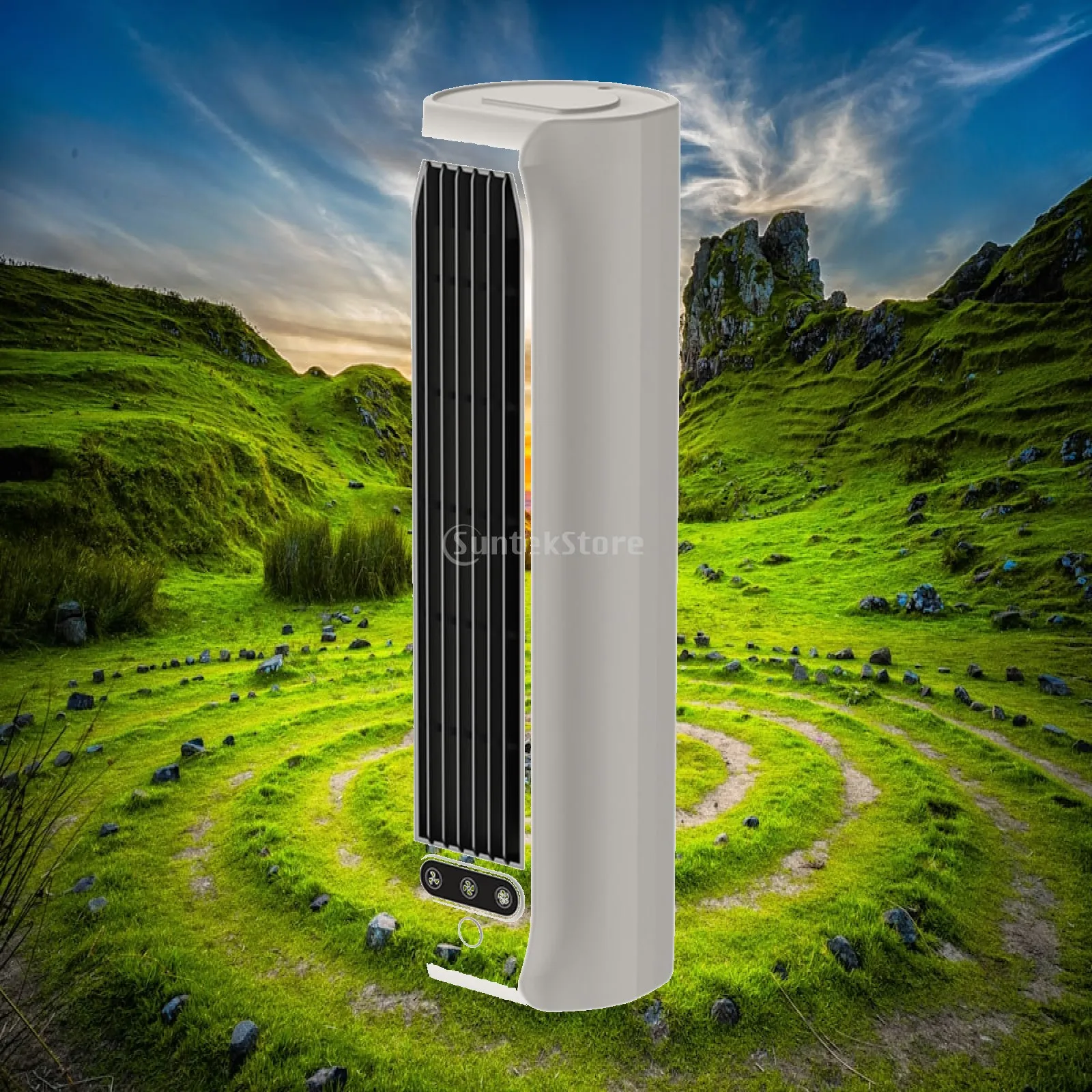 Adjustable Bladeless Tower Fan Desk Personal Rechargeable Air Conditioning Fan Cooling Table Mini Fan for Room Travel