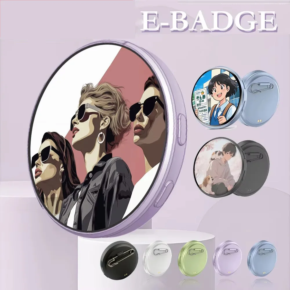 Dynamic Electronic Badge Smart Anime-themed Digital Display Badge for Gaming Accessories Perfect Birthday Gifts