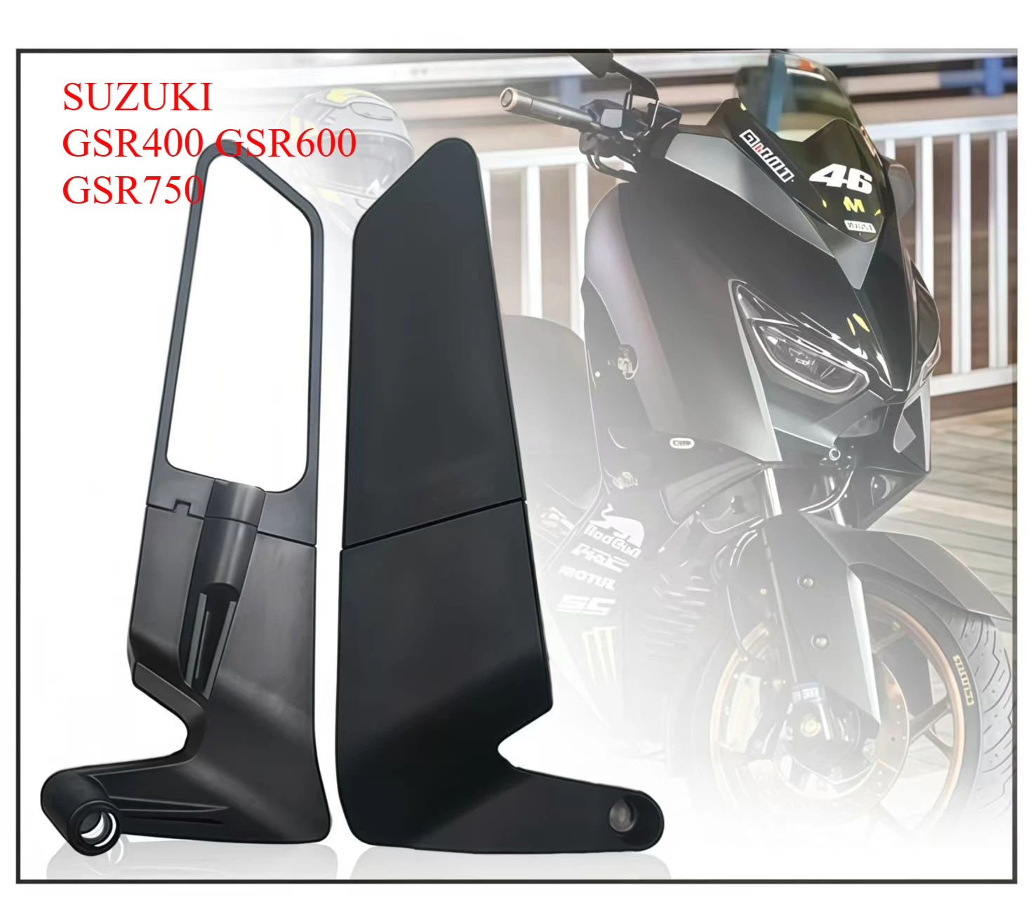 Für Suzuki GSR400 GSR600 GSR750 Motorrad Flügel Spiegel Rückspiegel NEUE Rück Seite Spiegel