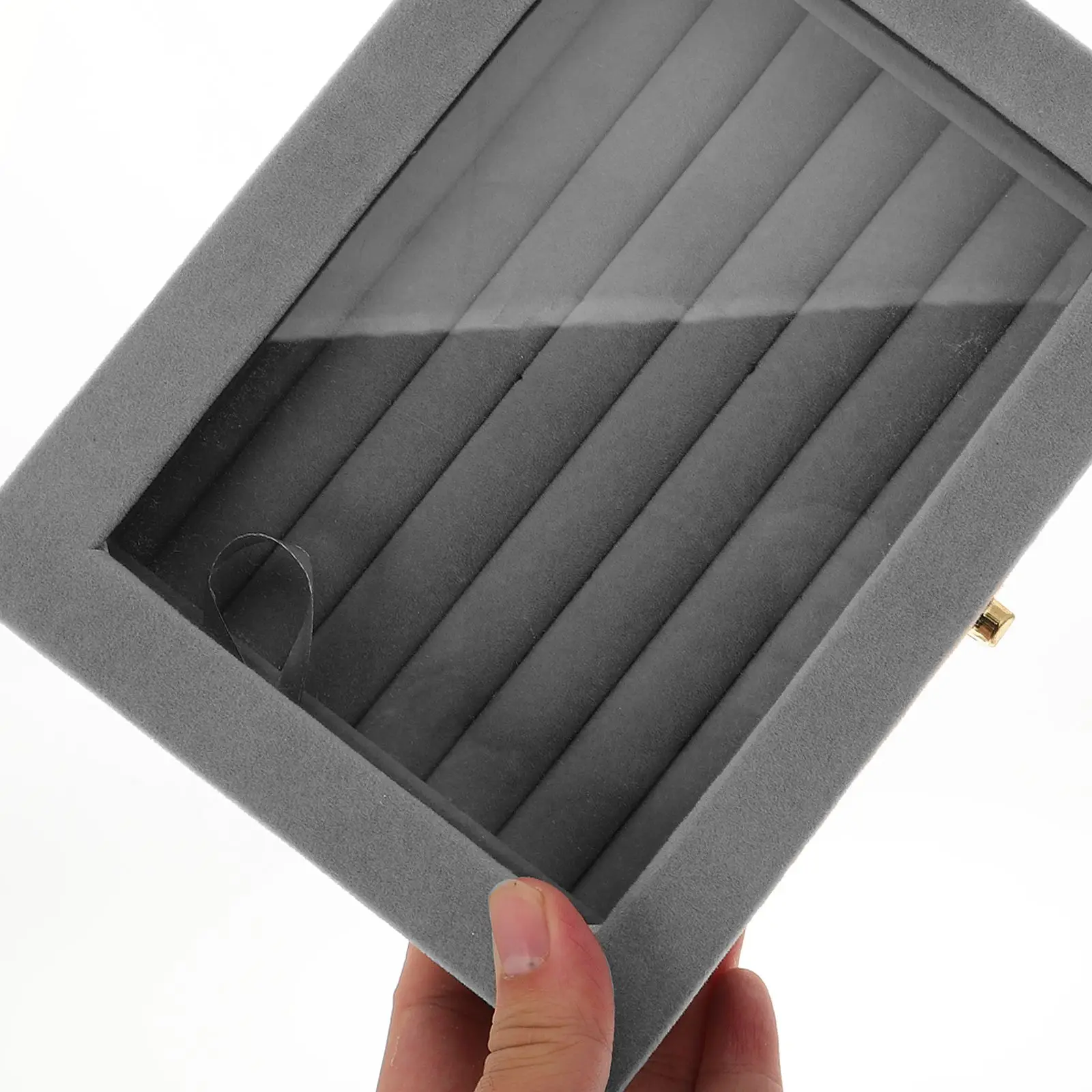 Jewelry Box Tilting Prevention Container Necklace Retail Shop Personal Use Grey