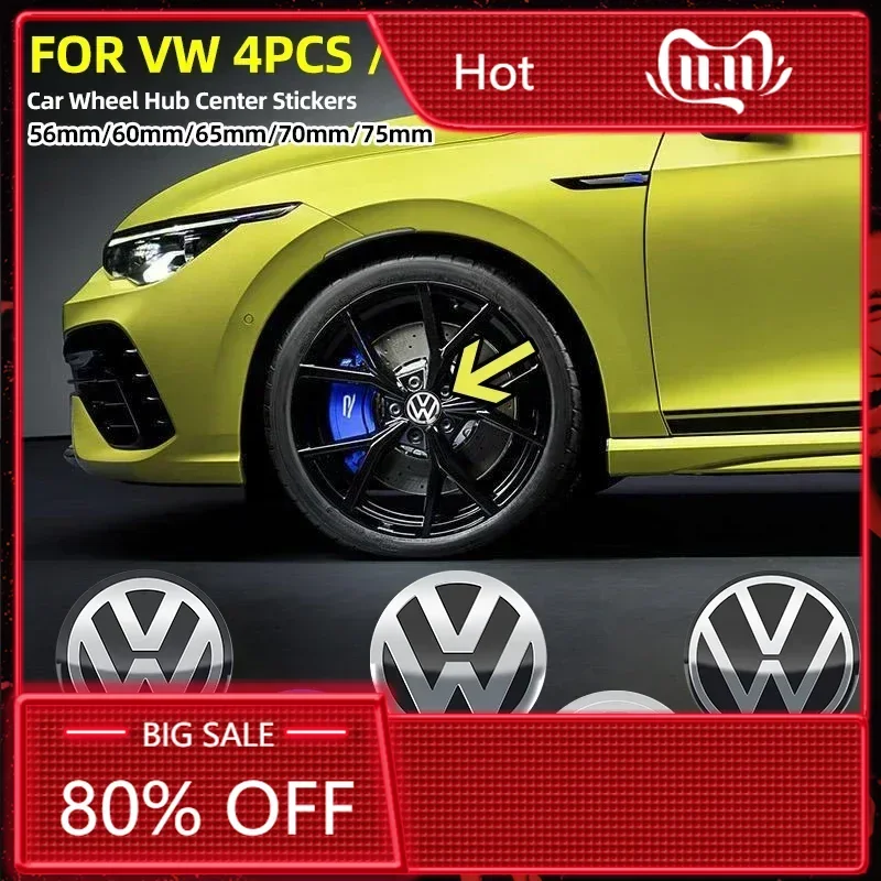 

Новинка 2026: Наклейки-эмблемы на центральные колпаки колес для Volkswagen VW (4 шт., 56/60/65/70/75 мм) для Volkswagen VW B5, GTI, Golf 5, 7, Caddy