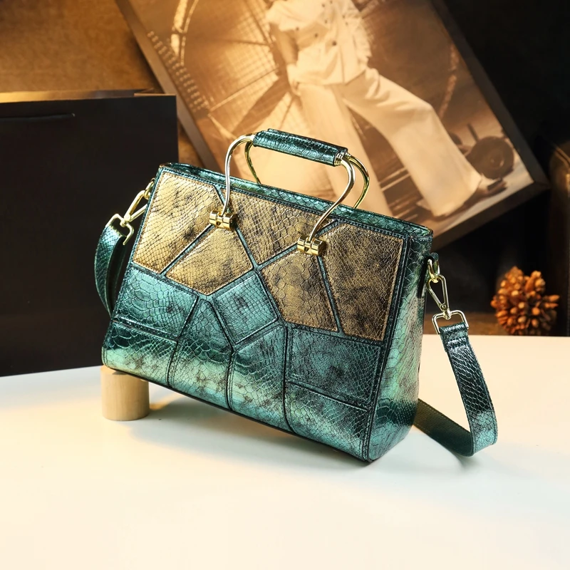 Luxury Fashion Genuine Leather Women Handbags Rhombus Casual Lady Mom Bag High-Grade Shoulder Messenger Bags