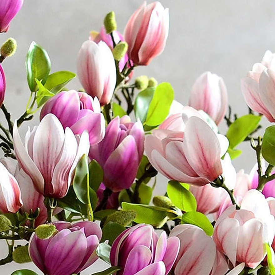 Artificial Flowers Silk Magnolia Bouquet Diy Photo Props Wedding bridal bouquet Bonsai Party Vase Home Outdoor Garden Decoration