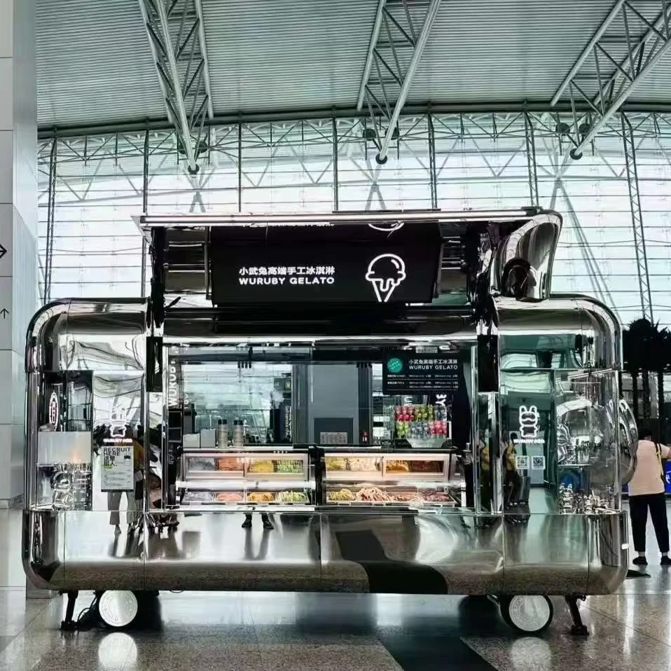 Modern Fiberglass Mobile Food Trailer Truck Ventilation System for Snack BBQ Shawarma Business Cocina Móvil