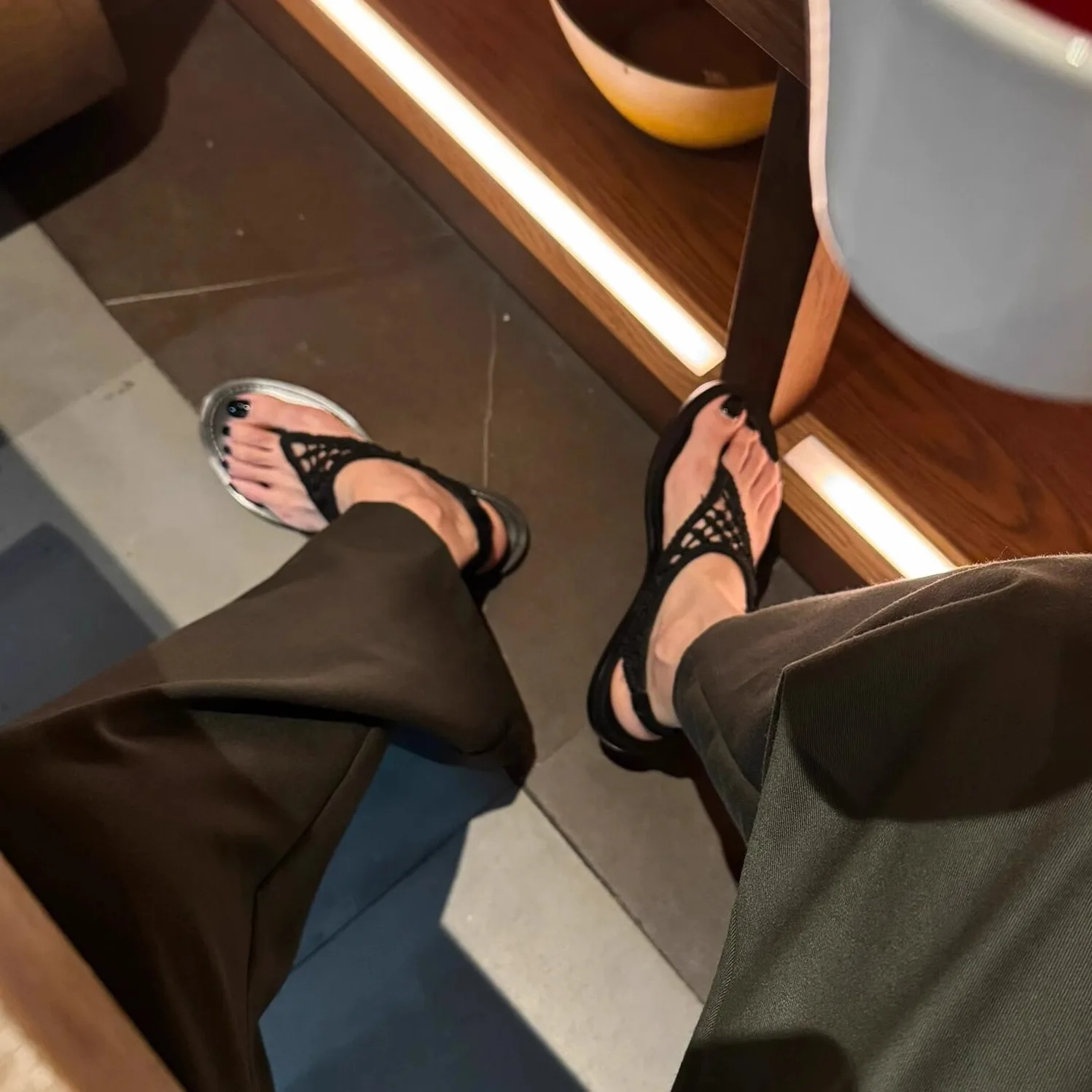 

Flip-Flop Knitted Slip-On Sandals Open-Toed Black Mesh Hollow Flats Comfortable Soft-Soled Women's Shoes Sandalias Mujer Verano