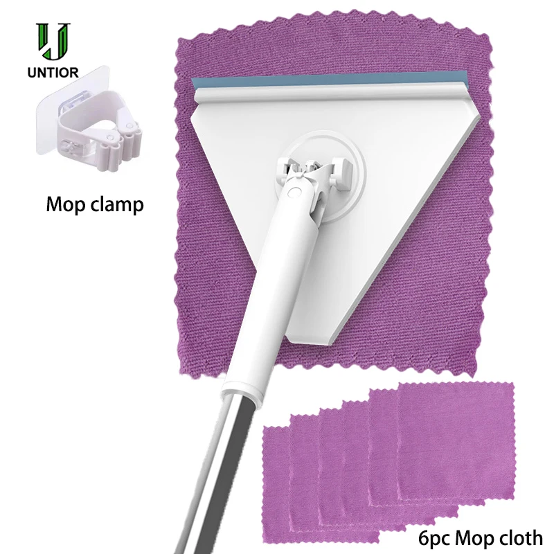 UNTIOR Hands-free Wash Face Towel Triangular Mop Window Cleaning Mop 360 ° Rotating Mini Mop for Wet Wipes Household Tool