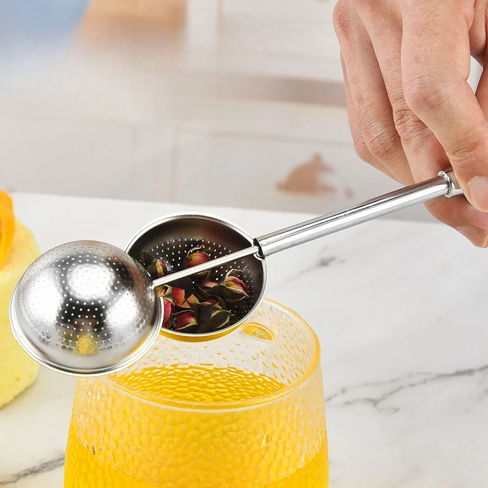 304 Stainless Steel Tea Filter Creative Portability Hanging Pipe Type Tea Leak Accessories Multi-Purpose Filter Kitchen Gadget view 2