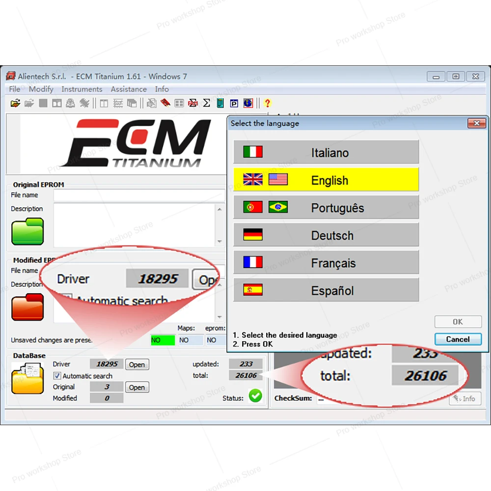 Ecm Titanium 1.61 26000 Drivers work with KWP 32gb USB Car Software WinOLS 4.51 Galleto repair tool More Functions Auto ECU Chip