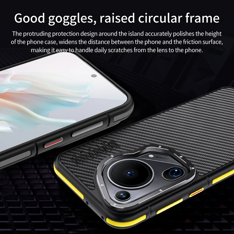 Kevlar Carbon Fiber Aramid Phone Case for Huawei Pura 70 Ultra Plus Pura70 Pro+ Magnetic Wireless Charging Shockproof Back Cover