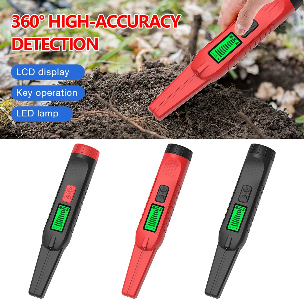 Handheld Metal Detector LCD Display Waterproof Pinpointer Metal Finder 360° Side Scan for Outdoor Gold Search Treasure Hunting