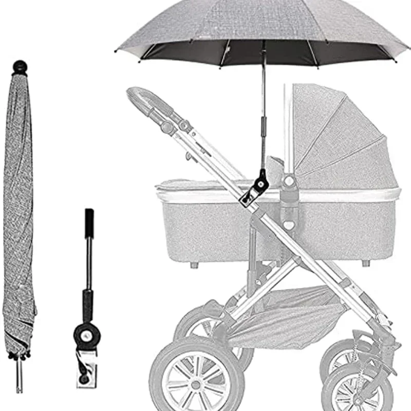 

Stroller Umbrella With Clamp 360 Degree Adjustable UV Protection Stroller Universal Umbrella Sunshade For Baby Pram