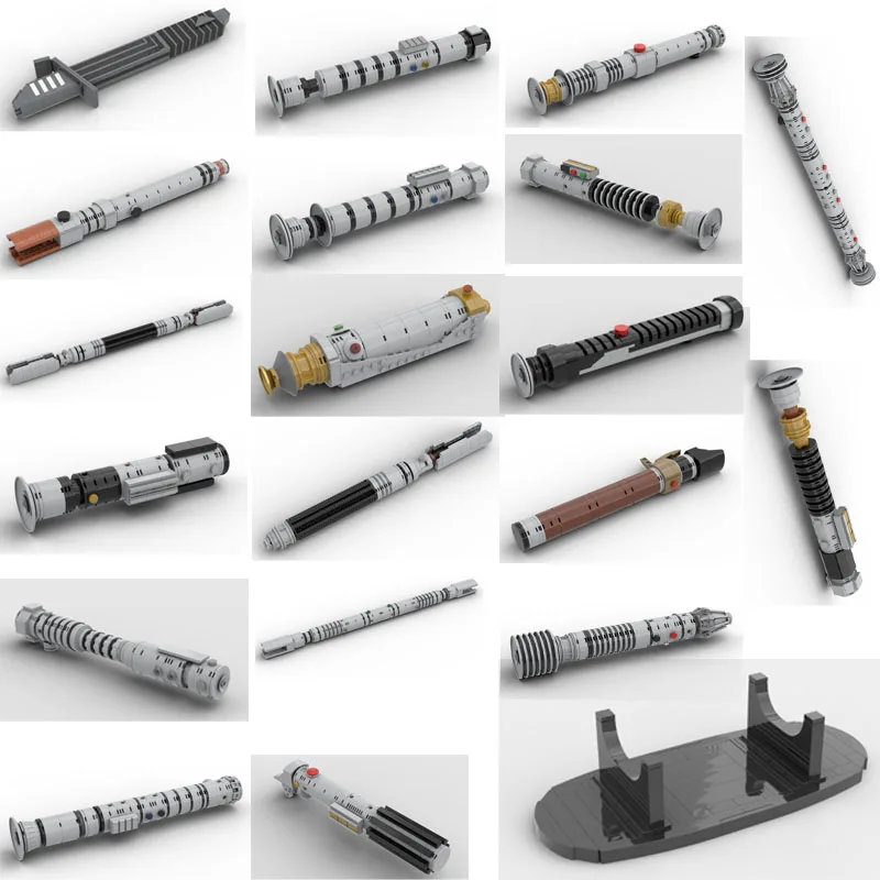 Customize Stock MOC Movie Series Space War Lightsaber Saber Fans Collection DIY Creative Educational Kids Building Blocks Gifts