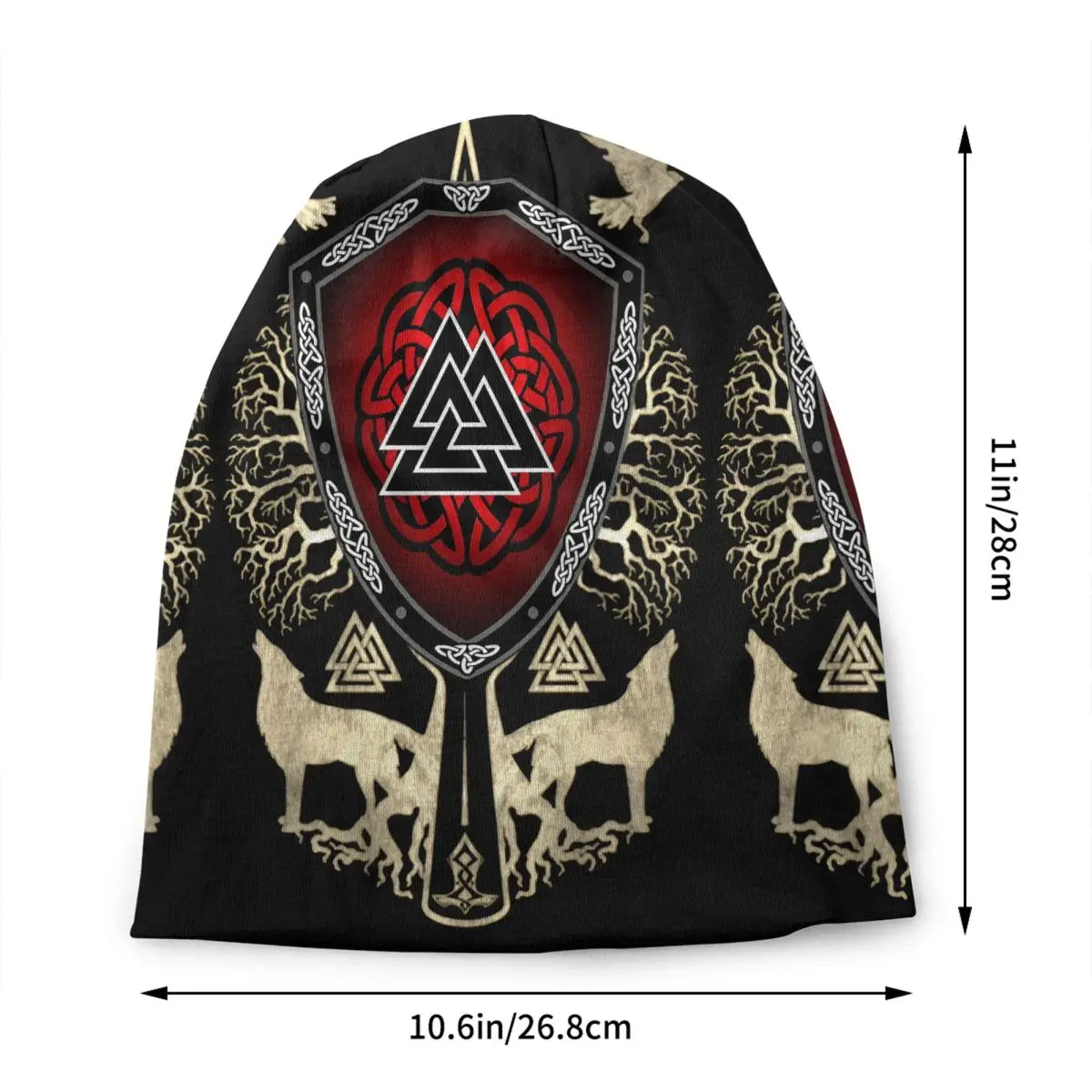 Custom Cute Vegvisir Valknut Bonnet Hats Knit Hat For Men Women Warm Winter Mysterious Skullies Beanies Caps