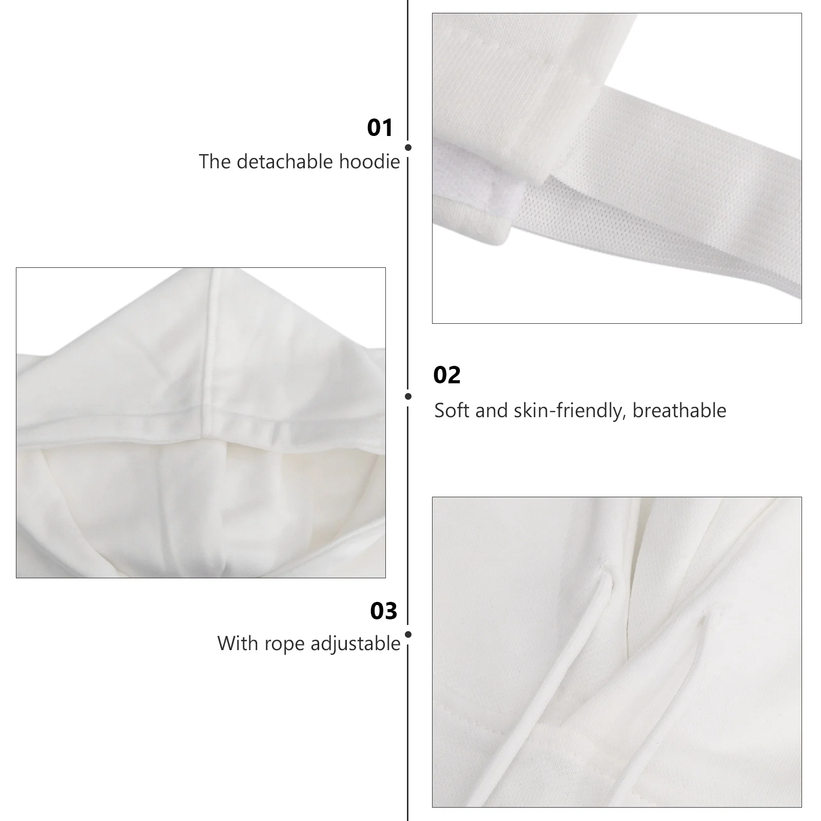 

1Pcs Cotton Fake Collar with Hat Detachable Hoodie Vest Unisex Clothes Accessory Shirtless Collar Daily Party Tops