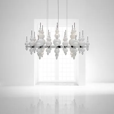 Modern luxury gourd stair chandelier living room dining room ball cabinet chandelier attic retro villa hotel custom lamp