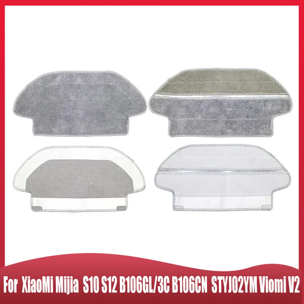 For XiaoMi Mijia S10 S12 B106GL/3C B106CN STYJ02YM Viomi V2 PRO Robot Vacuum Mop Cloth, Wet-Dry Mop Replacement Parts